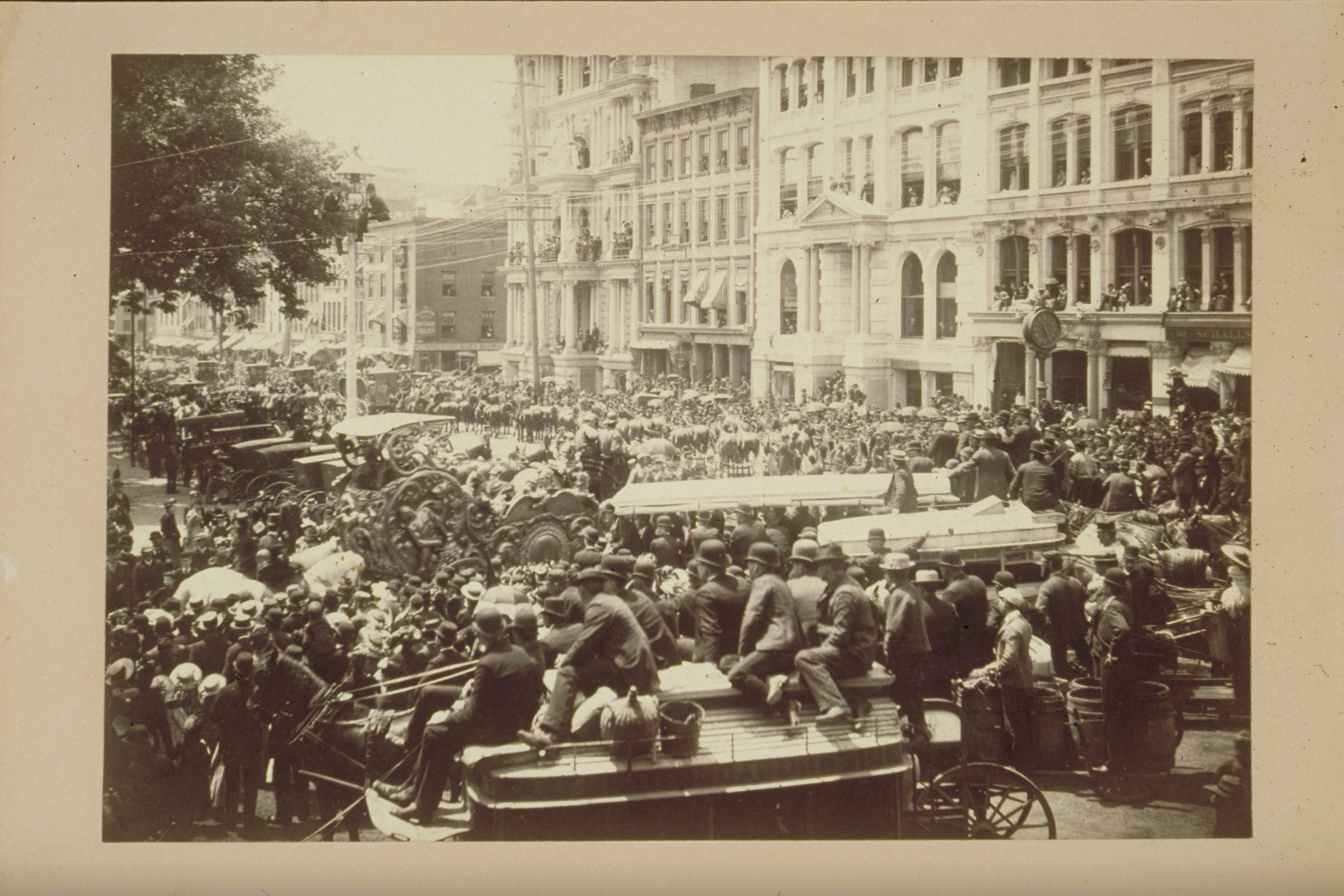 Circus parade, corner of State Street and Main Street, Hartford