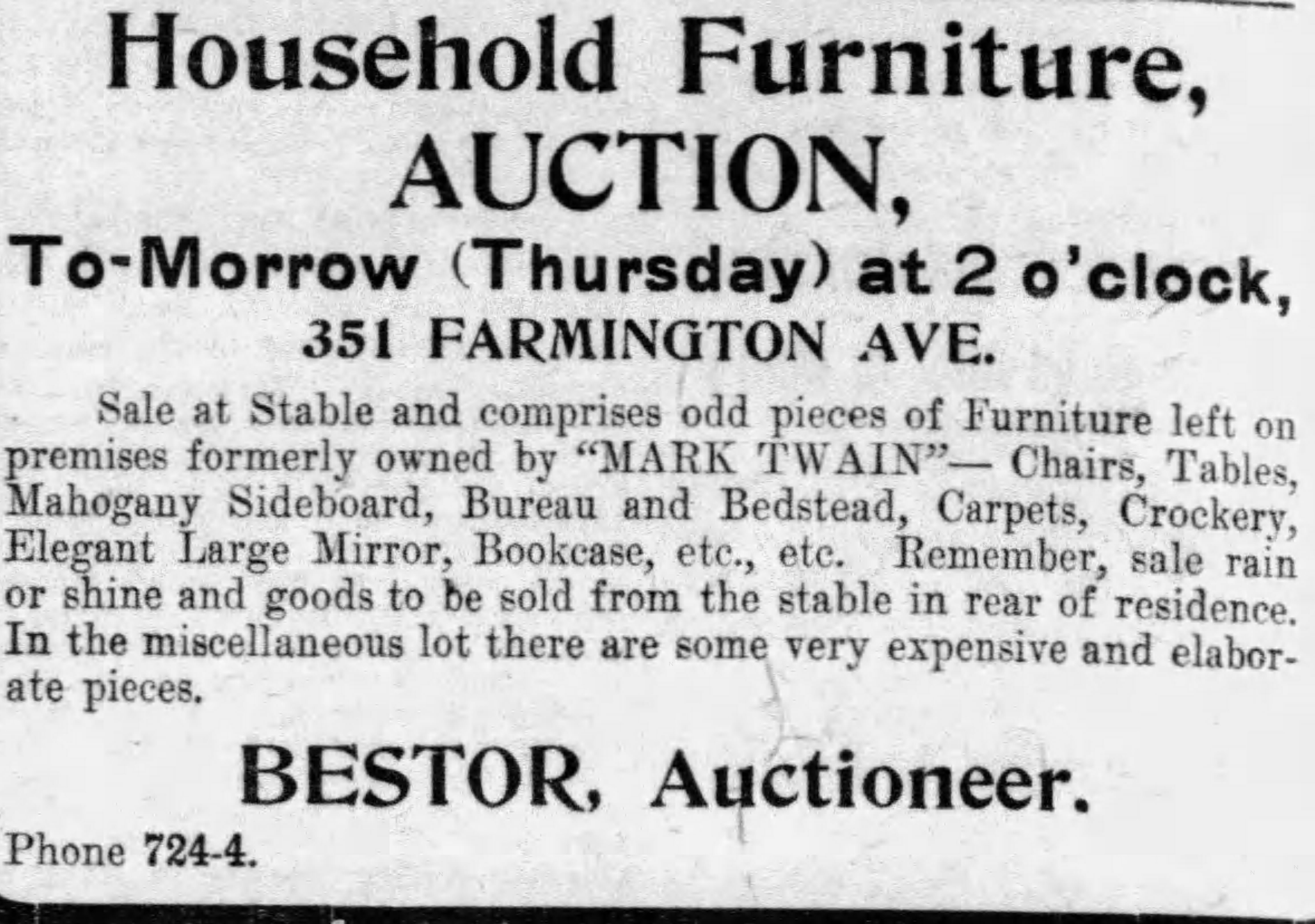 click to see item Household Furniture Auction