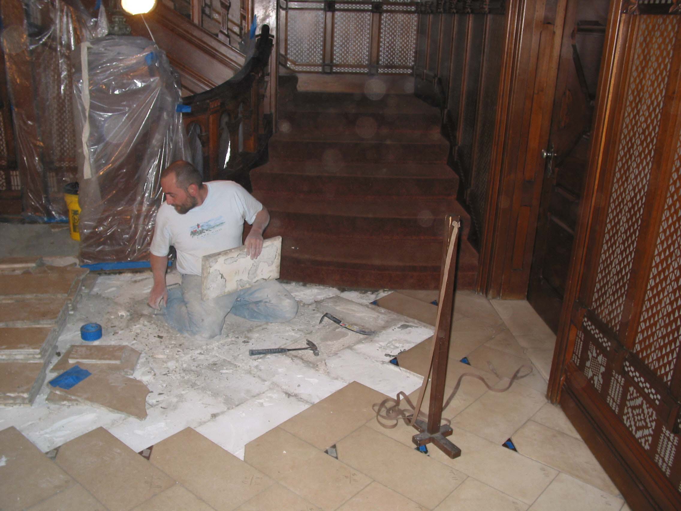 click to see item Front Hall Marble Floor