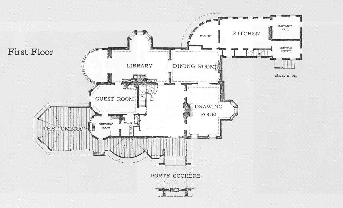 click to see item First Floor Layout of Mark Twain House